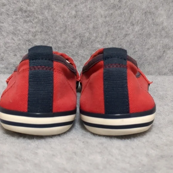 Tory Burch Raymond Red Slip On Loafers Canvas Women's Size 6.5 - Picture 4 of 10